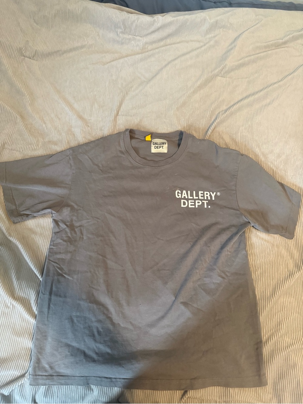 Gallery Dept Gray Crewneck T-Shirt with White Logo